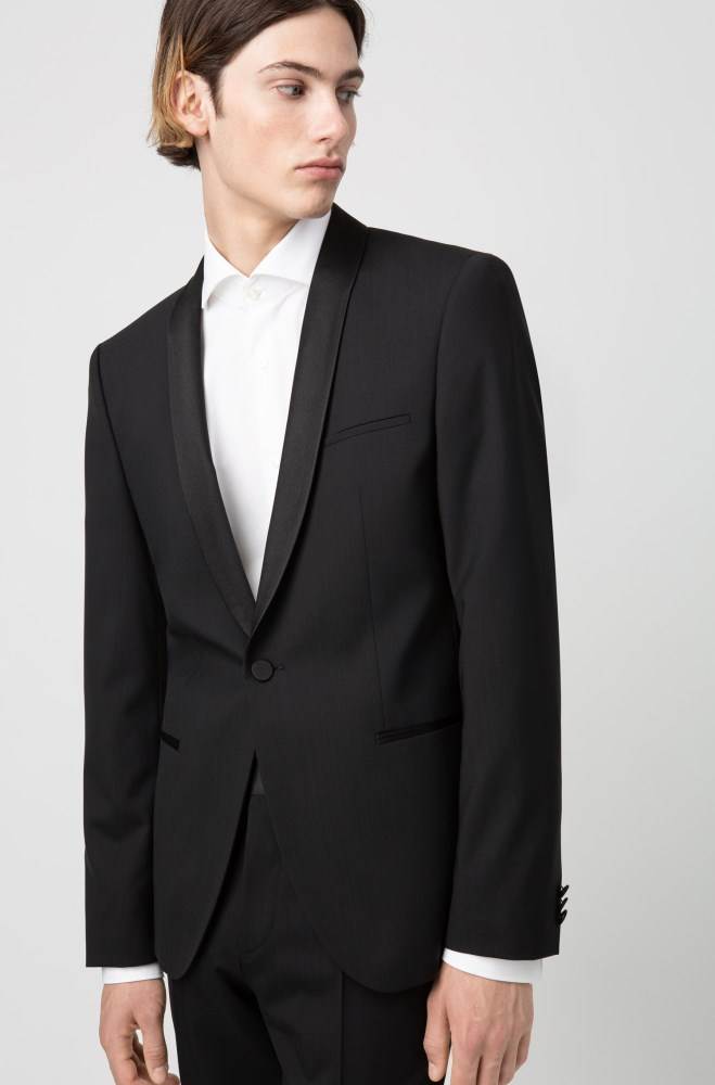 Hugo Boss Slim-fit dinner jacket Svarte | ZcmfxJCj