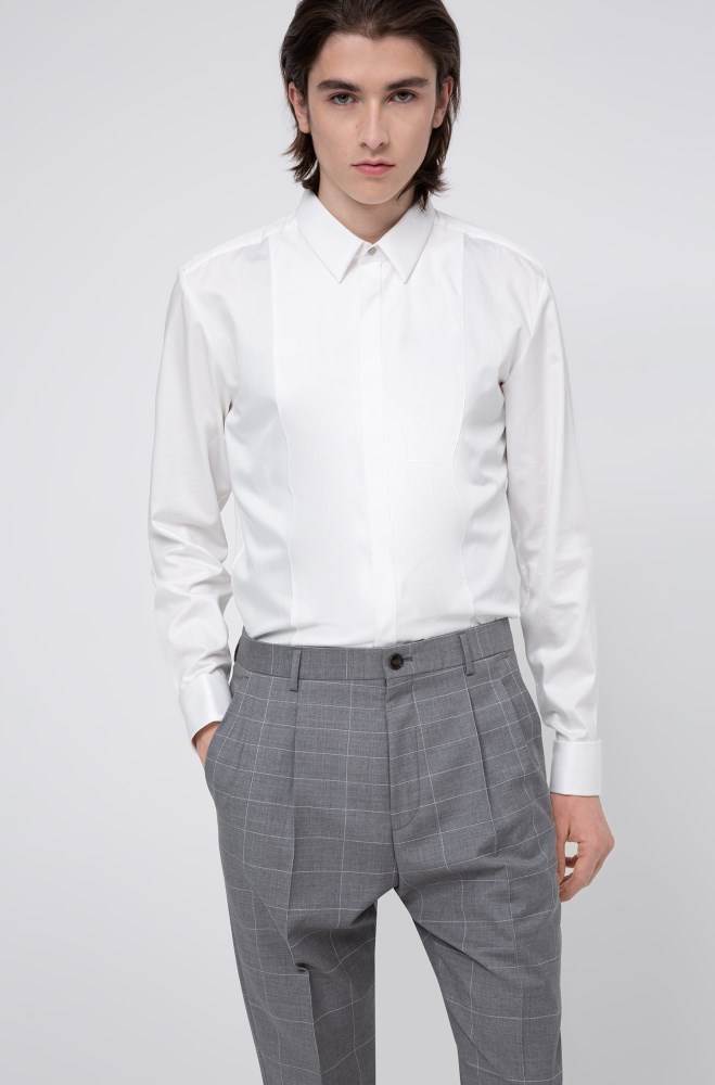 Hugo Boss Slim-fit dress shirt Hvite | bh7cuVVs