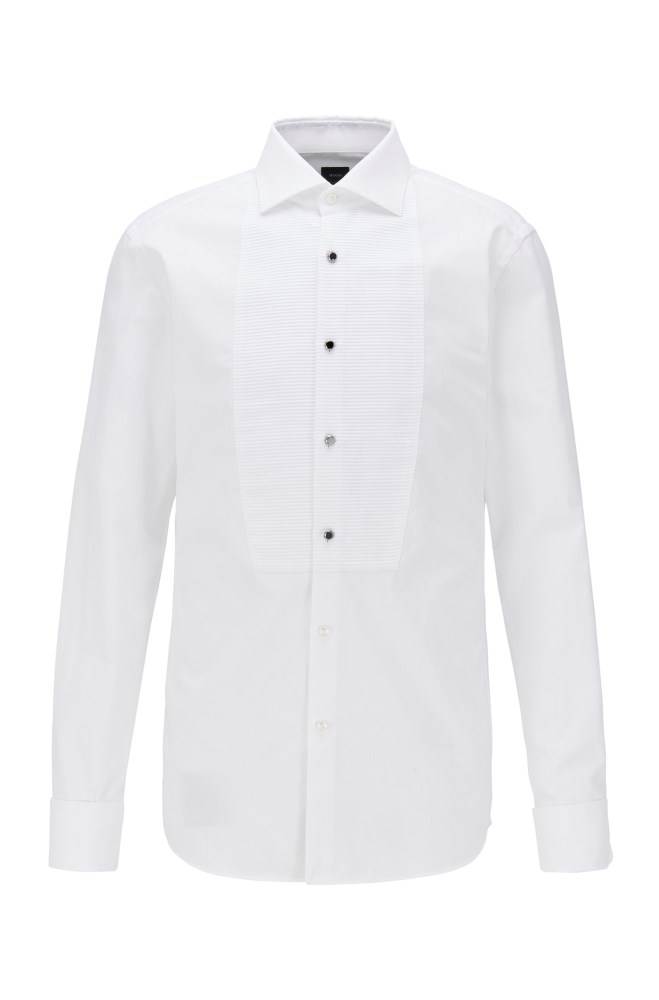 Hugo Boss Slim-fit evening shirt Hvite | H1JFRW4u