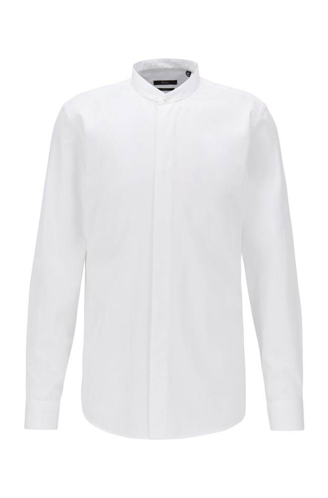 Hugo Boss Slim-fit evening shirt Hvite | H6y3ca9K