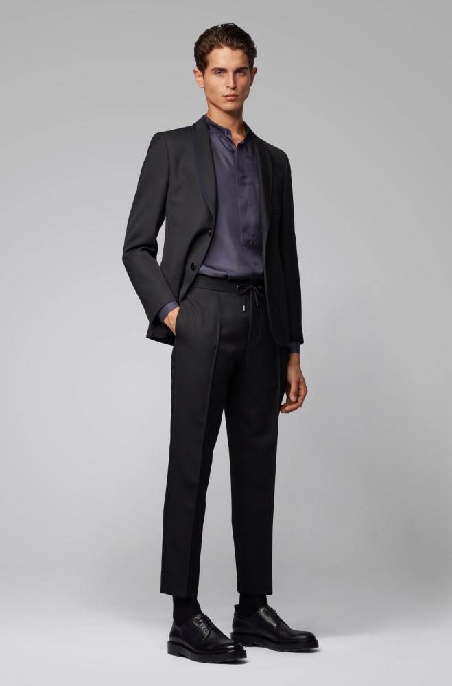 Hugo Boss Slim-fit evening shirt Mørke Blå | GktCZ7cv