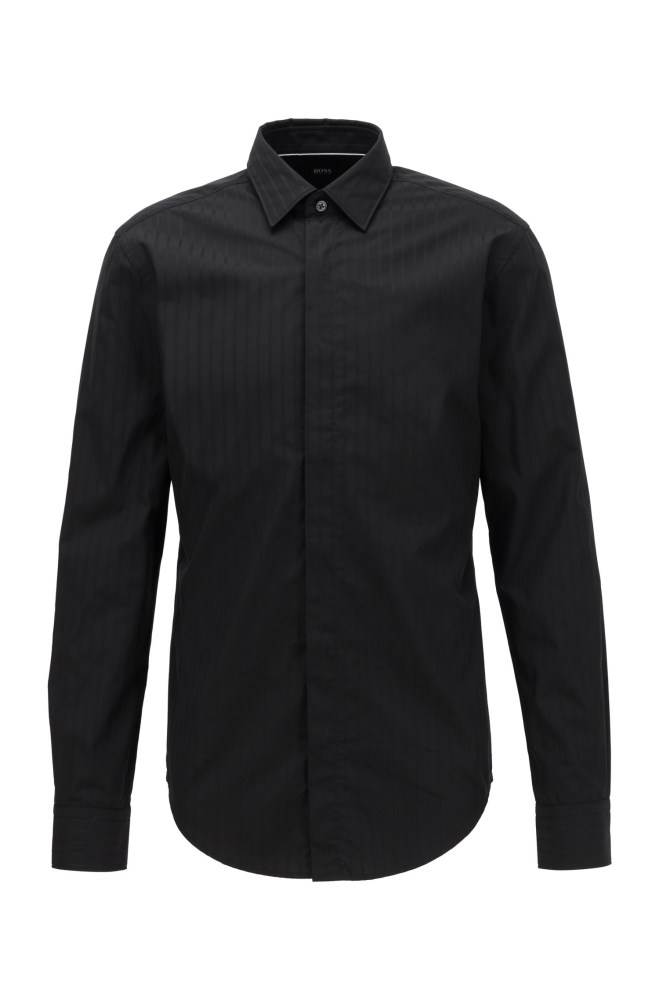 Hugo Boss Slim-fit evening shirt Svarte | OmVHZJV9