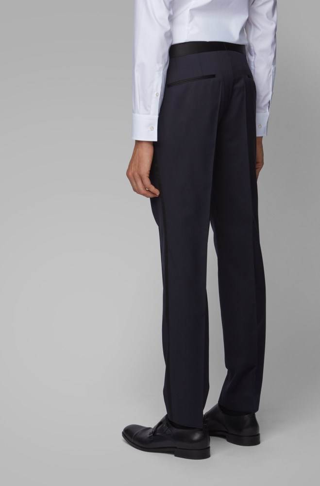 Hugo Boss Slim-fit formal trousers Mørke Blå | AOy0oXRH