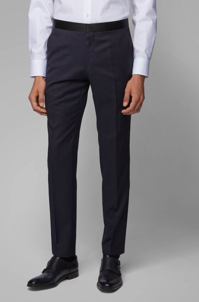 Hugo Boss Slim-fit formal trousers Mørke Blå | AOy0oXRH