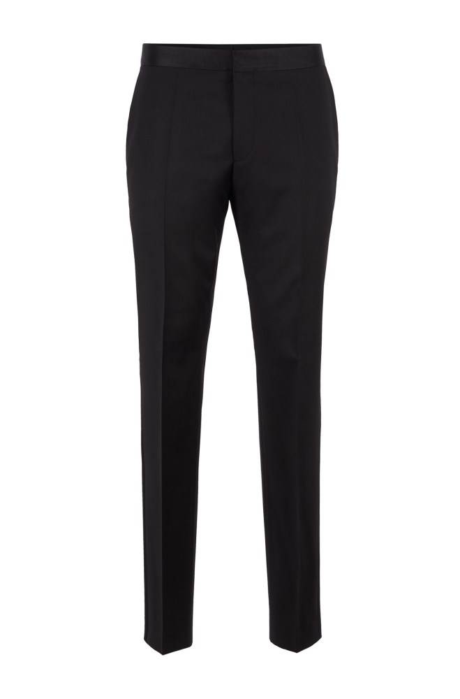 Hugo Boss Slim-fit formal trousers Svarte | DPfWeF8j