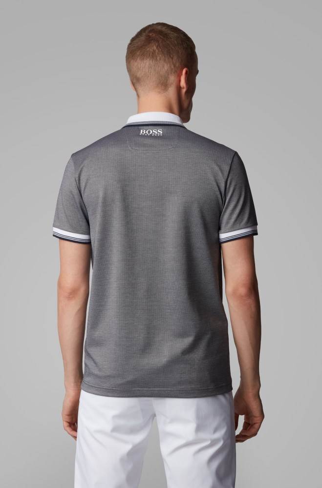 Hugo Boss Slim-fit golf polo shirt Grå | KHmpABii