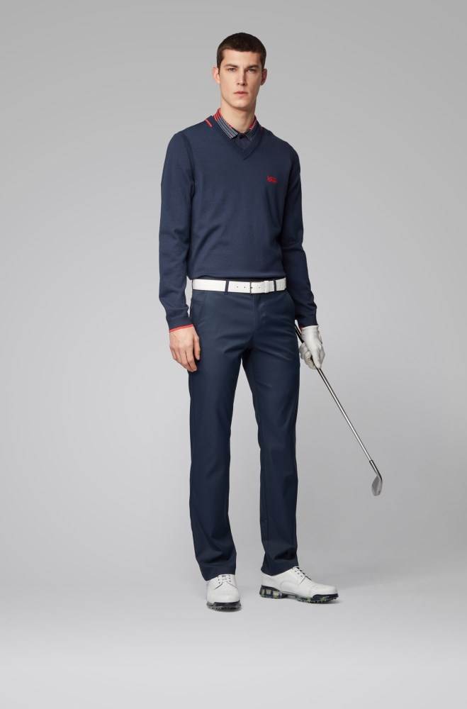 Hugo Boss Slim-fit golf polo shirt Mørke Blå | z8V3BSpP