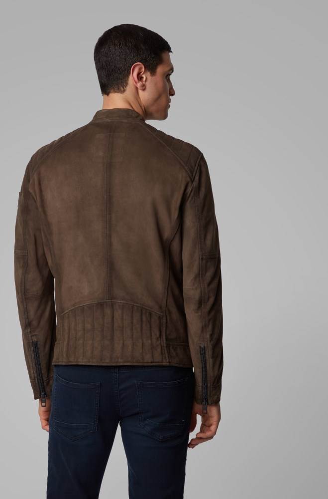 Hugo Boss Slim-fit jacket Brune | LtDL0mFu