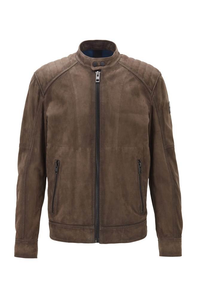 Hugo Boss Slim-fit jacket Brune | LtDL0mFu