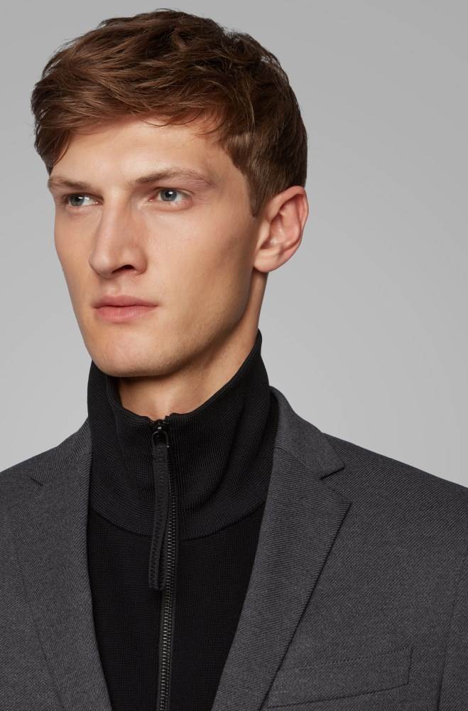 Hugo Boss Slim-fit jacket Grå | KtOeVFYR