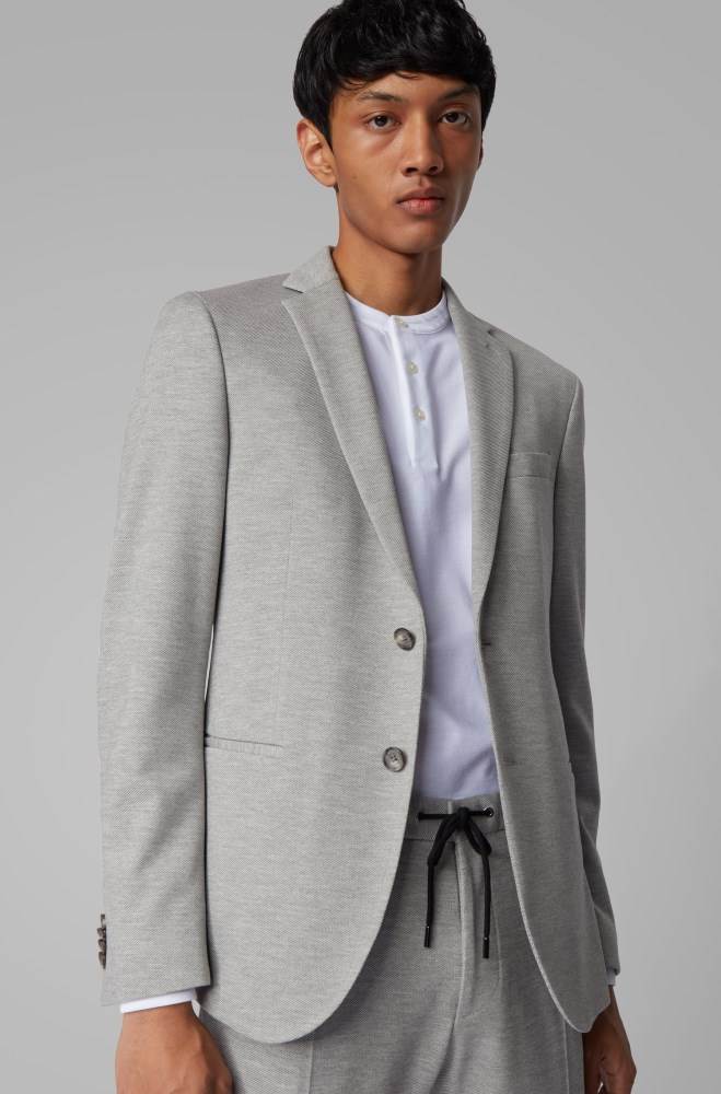 Hugo Boss Slim-fit jacket Grå | nK7YH3ue