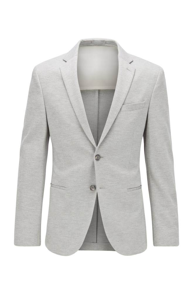 Hugo Boss Slim-fit jacket Grå | nK7YH3ue