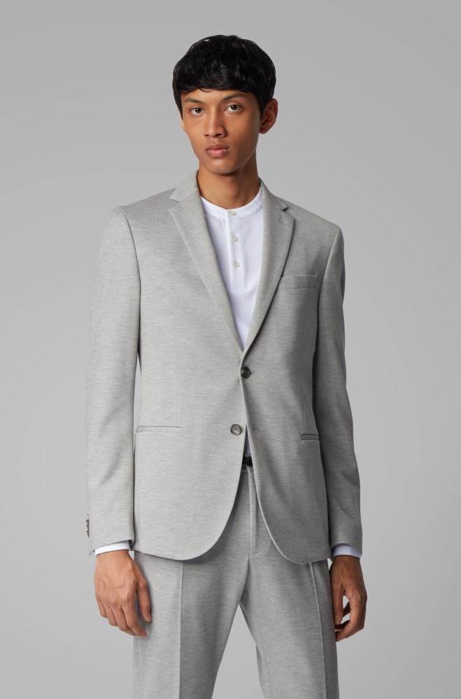 Hugo Boss Slim-fit jacket Grå | nK7YH3ue