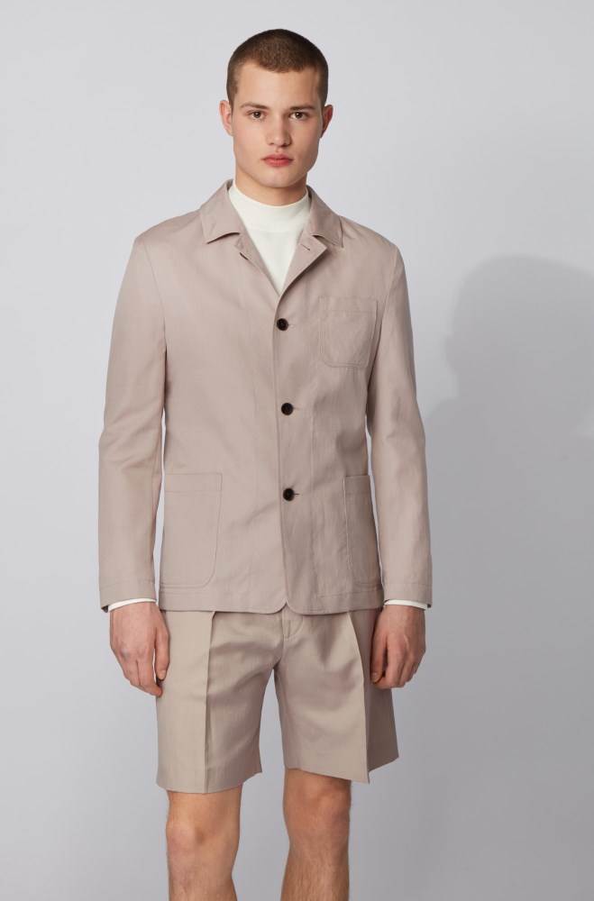 Hugo Boss Slim-fit jacket Lyse Beige | 2nhilnIj