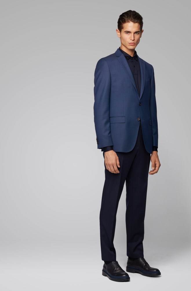 Hugo Boss Slim-fit jacket Lyse Blå | CFNBsRaL