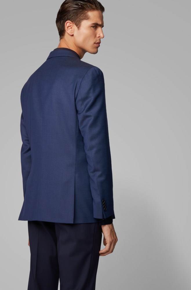 Hugo Boss Slim-fit jacket Lyse Blå | CFNBsRaL