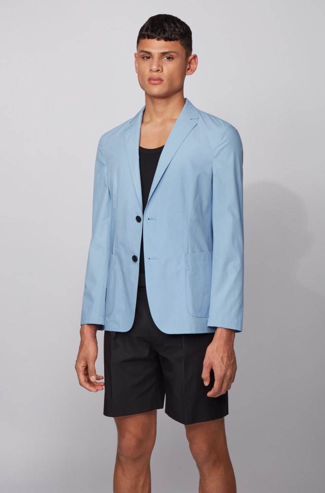 Hugo Boss Slim-fit jacket Lyse Blå | qA0immyT