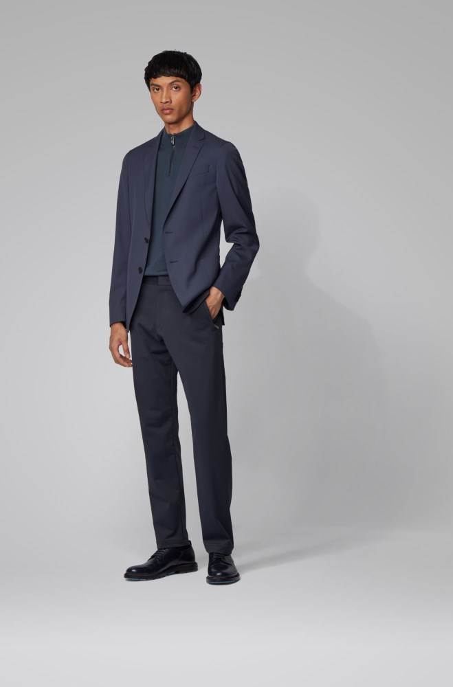 Hugo Boss Slim-fit jacket Mørke Blå | IUGVng64