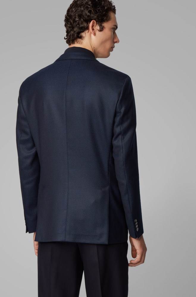 Hugo Boss Slim-fit jacket Mørke Blå | KJp1rtpP