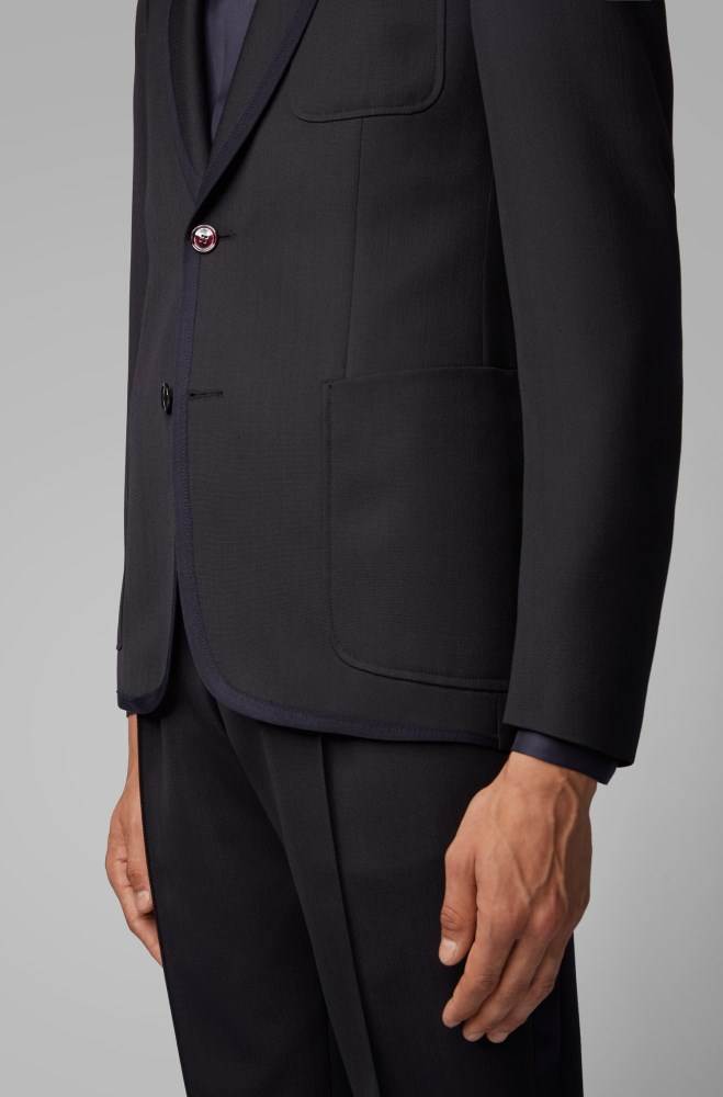 Hugo Boss Slim-fit jacket Mørke Blå | N9eEeTjX