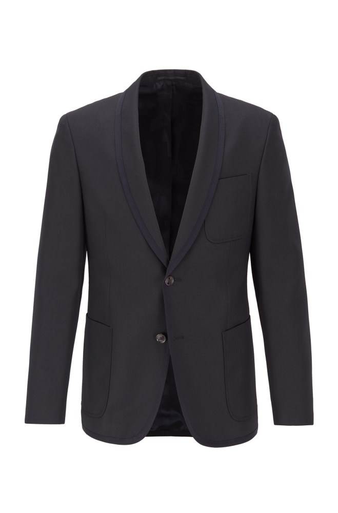 Hugo Boss Slim-fit jacket Mørke Blå | N9eEeTjX