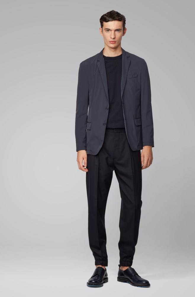 Hugo Boss Slim-fit jacket Mørke Blå | XGDNCQYR