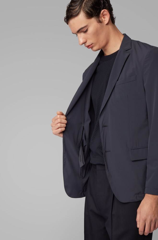 Hugo Boss Slim-fit jacket Mørke Blå | XGDNCQYR