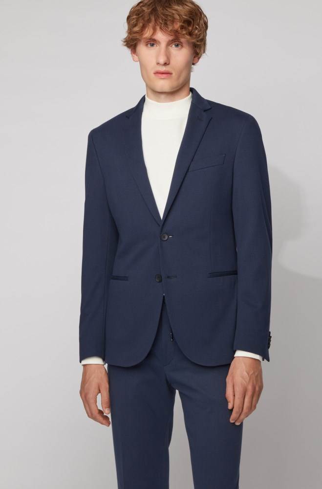 Hugo Boss Slim-fit jacket Mørke Blå | ZwBfFYA6