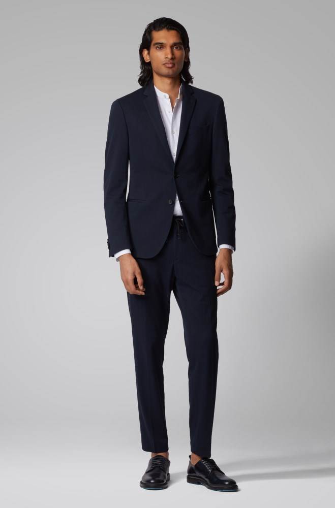 Hugo Boss Slim-fit jacket Mørke Blå | oh6T8MNp