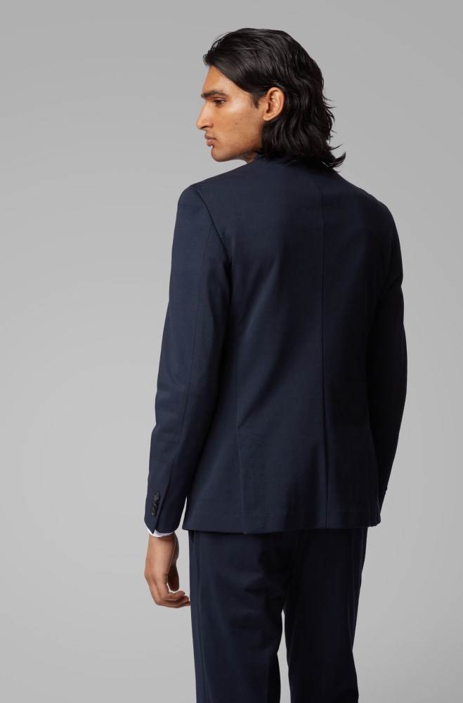 Hugo Boss Slim-fit jacket Mørke Blå | oh6T8MNp