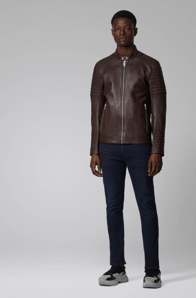 Hugo Boss Slim-fit jacket Mørke Brune | 3SG8YQoJ