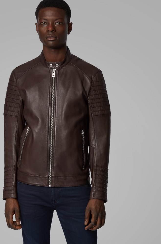 Hugo Boss Slim-fit jacket Mørke Brune | 3SG8YQoJ