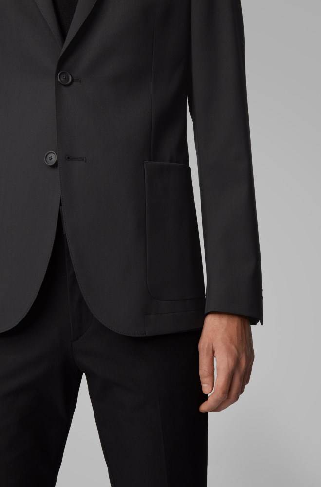 Hugo Boss Slim-fit jacket Svarte | D6J5x6EF