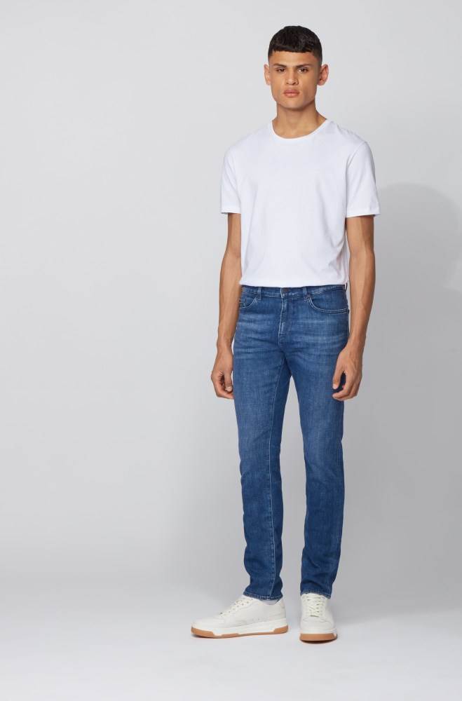 Hugo Boss Slim-fit jeans Blå | XQ3LDTxn