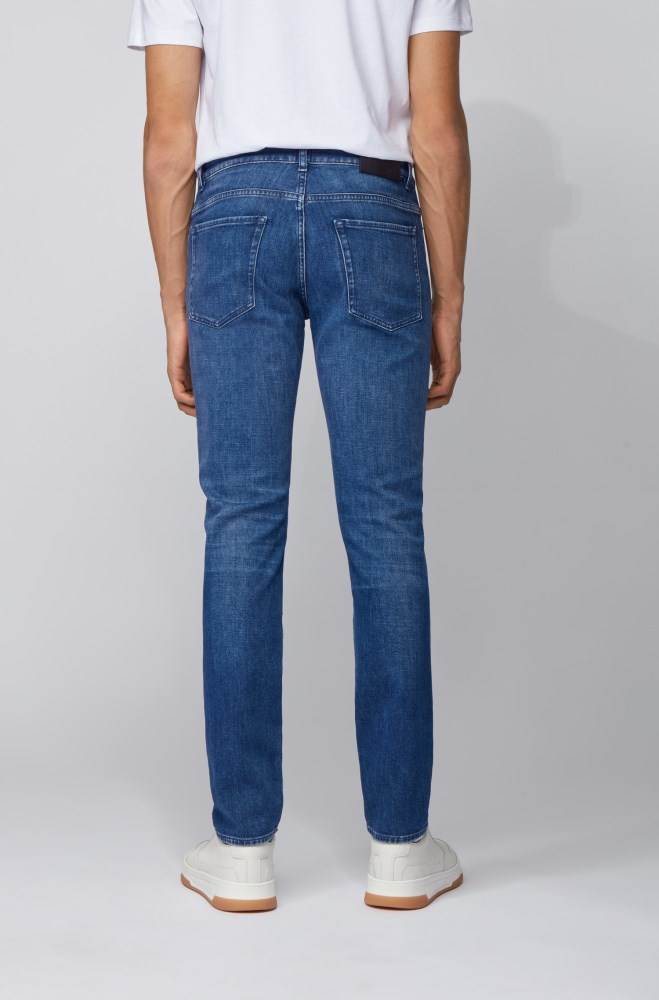 Hugo Boss Slim-fit jeans Blå | XQ3LDTxn