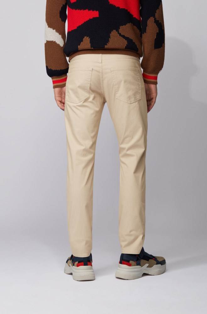 Hugo Boss Slim-fit jeans Lyse Beige | DFBWBdSy