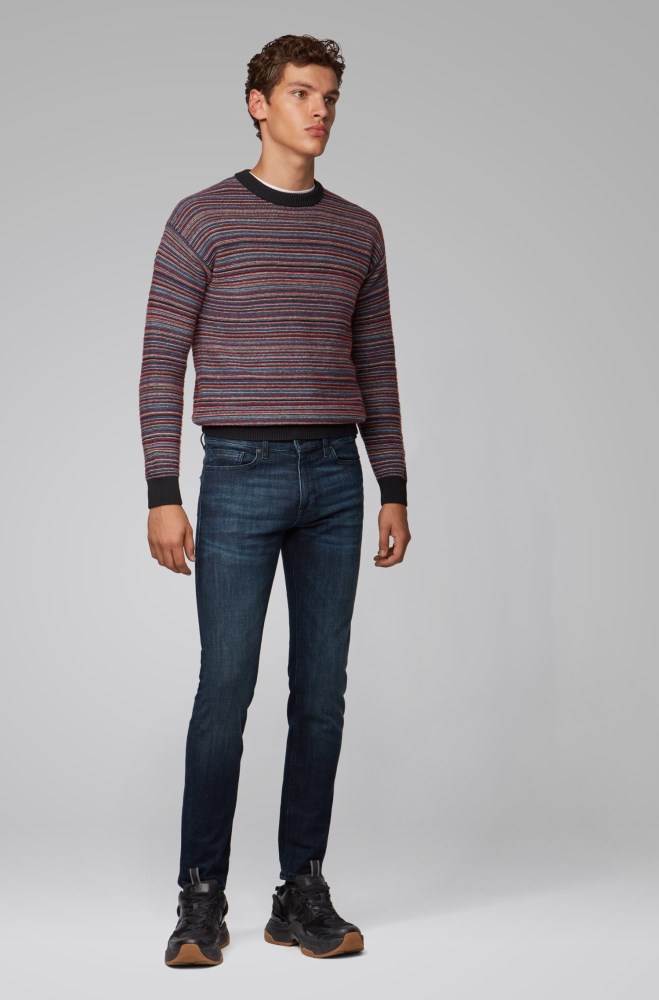 Hugo Boss Slim-fit jeans Mørke Blå | qJE32tOi