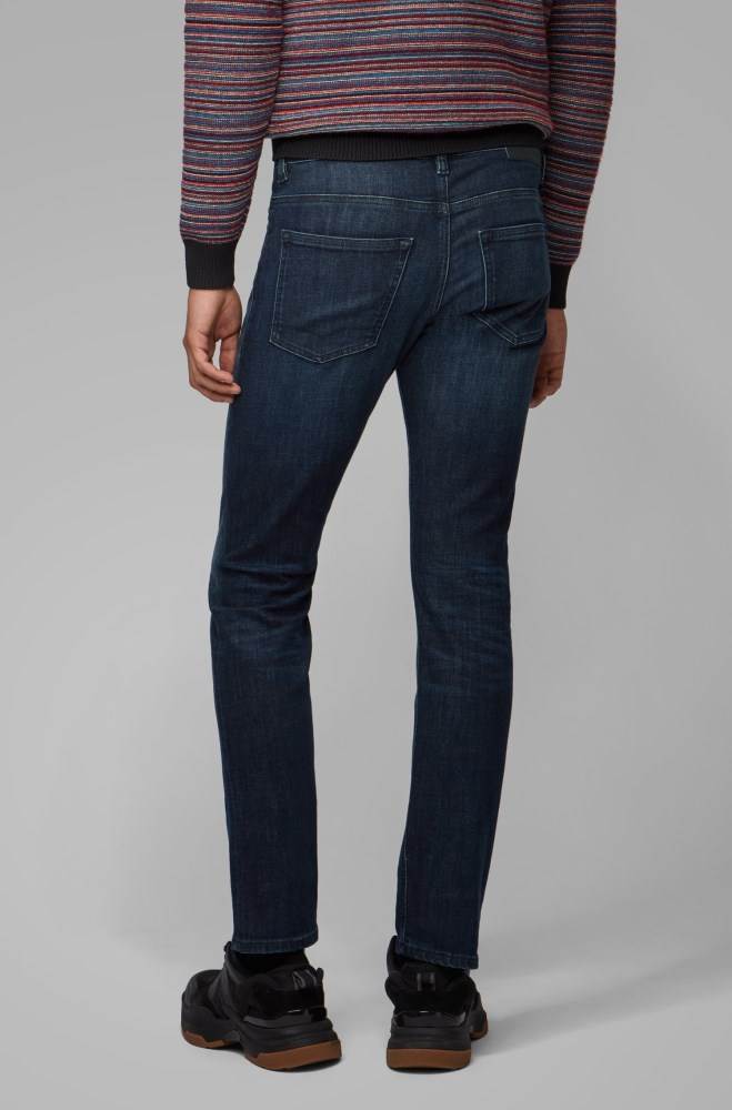 Hugo Boss Slim-fit jeans Mørke Blå | qJE32tOi