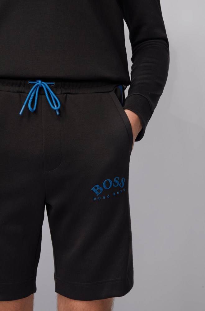 Hugo Boss Slim-fit jersey shorts Svarte | PqzvMnR2