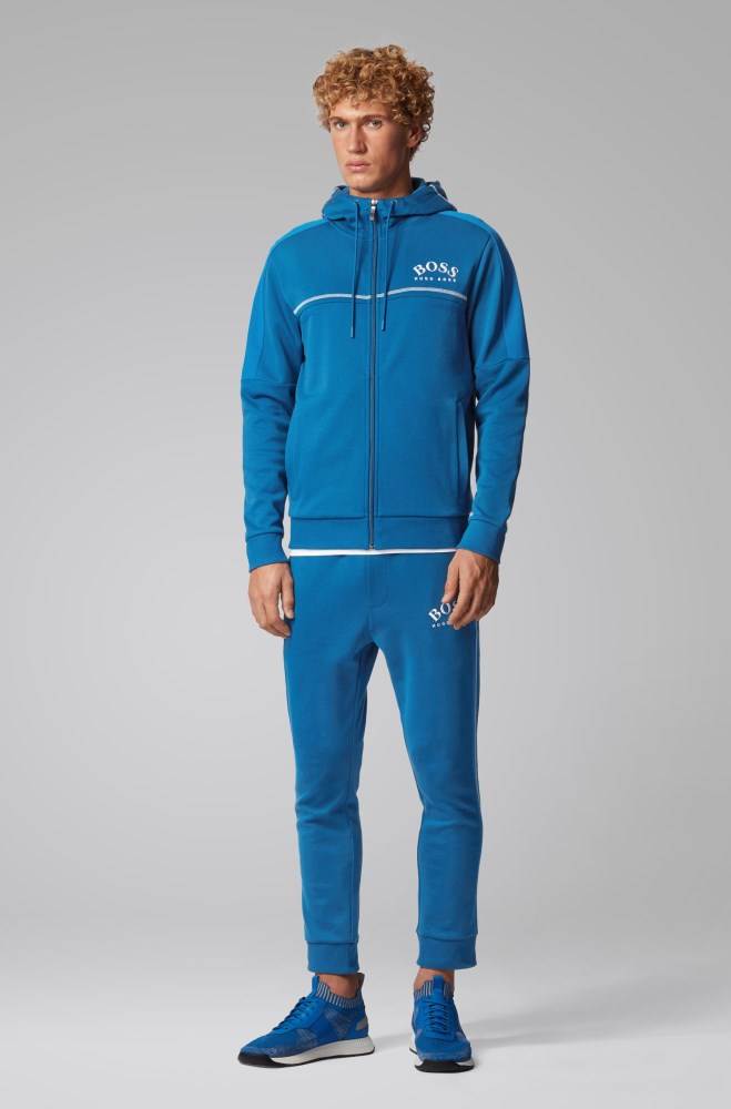 Hugo Boss Slim-fit jogging trousers Blå | SM7T9Kiw