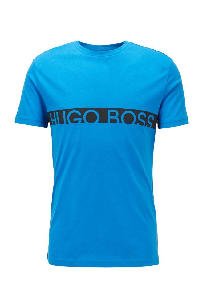 Hugo Boss Slim-fit logo T-shirt Blå | AEeONZHh