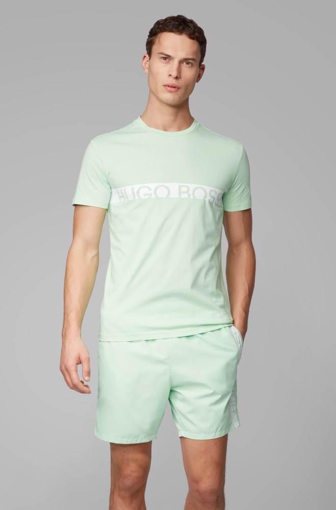 Hugo Boss Slim-fit logo T-shirt Lyse Grønn | efCaVYSI