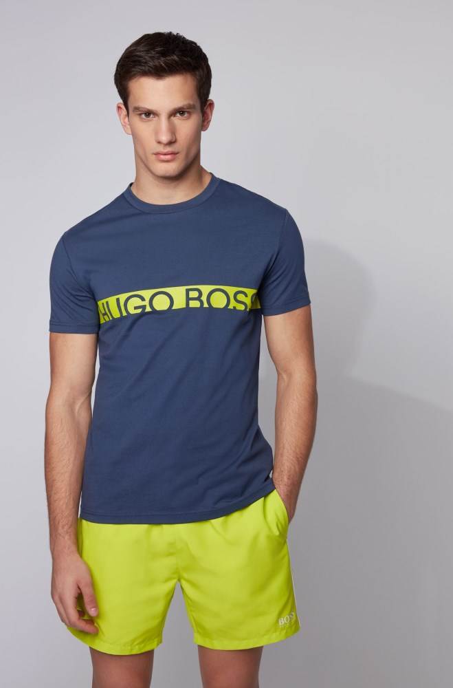 Hugo Boss Slim-fit logo T-shirt Mørke Blå | thDjKRb1