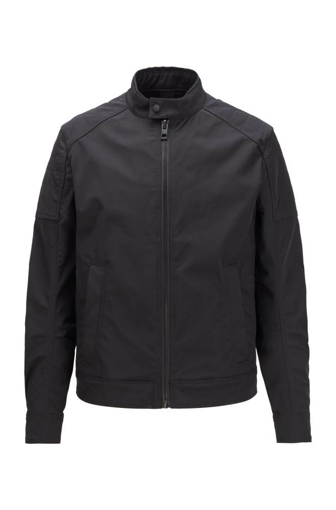 Hugo Boss Slim-fit padded jacket Svarte | owImGfZN