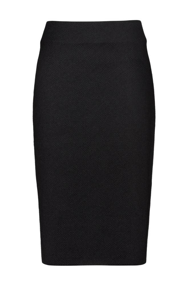 Hugo Boss Slim-fit pencil skirt Svarte | Q34ruEAp