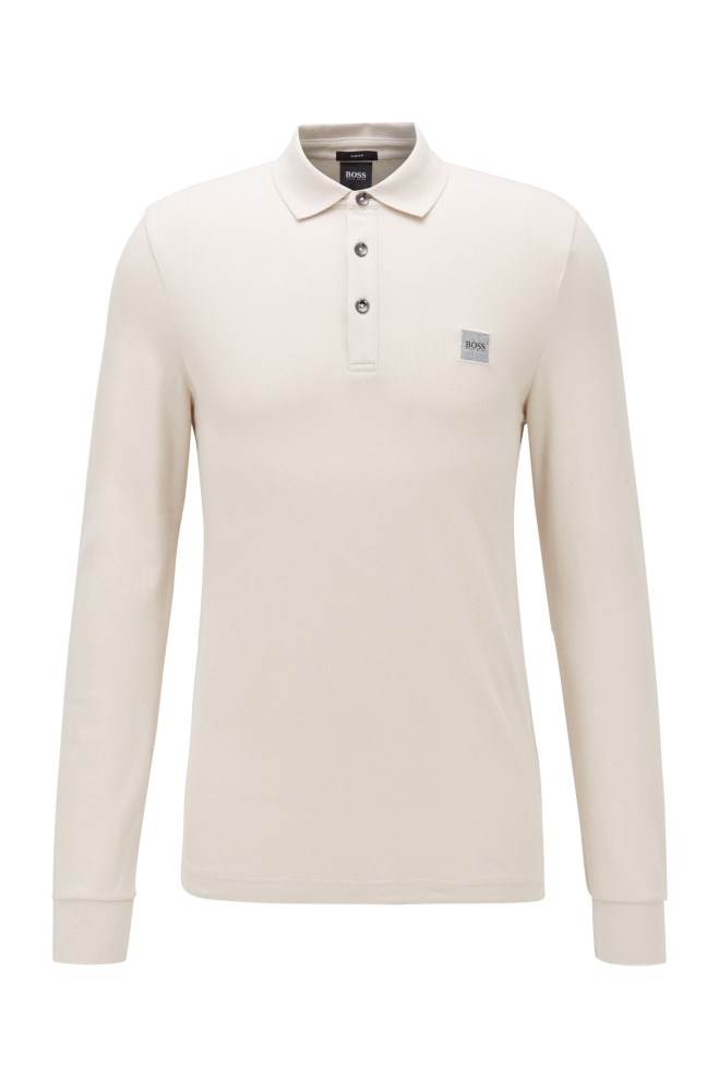 Hugo Boss Slim-fit polo shirt Beige | 4tQUB3FI