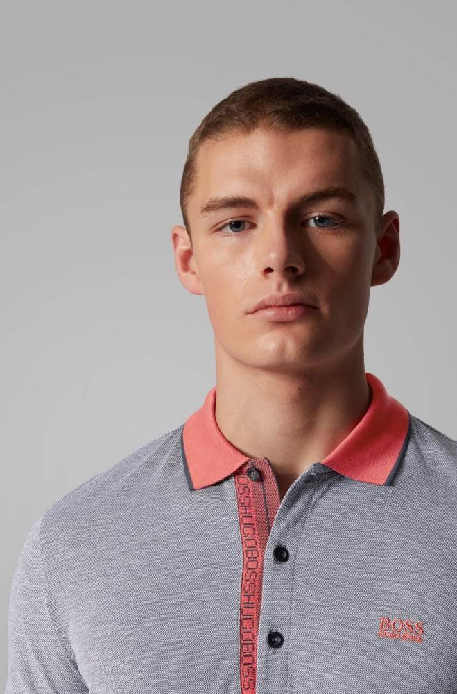 Hugo Boss Slim-fit polo shirt Blå | tUmsgVoi