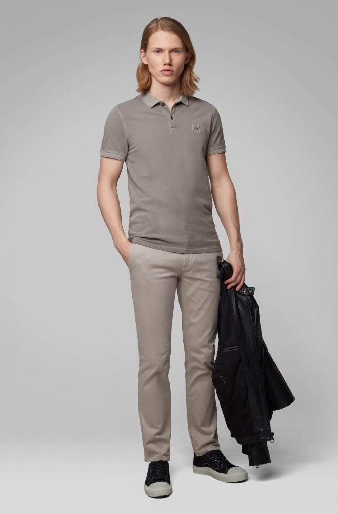 Hugo Boss Slim-fit polo shirt Grå | 5762eWxf