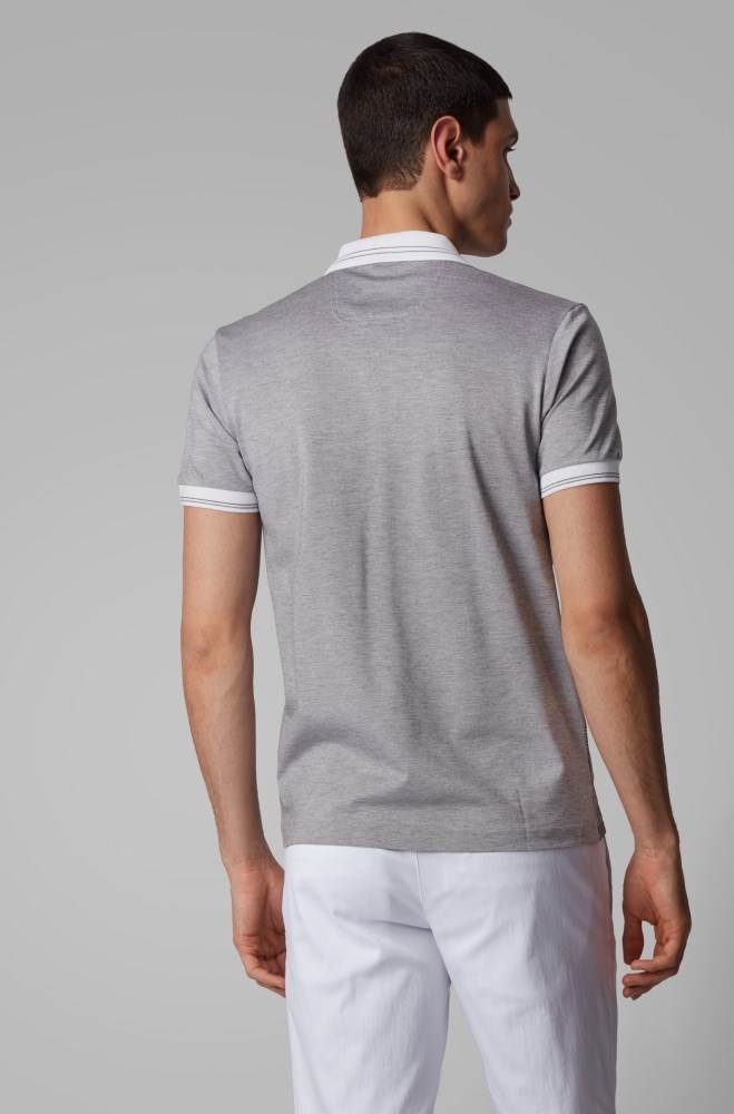 Hugo Boss Slim-fit polo shirt Grå | GvzHIopC