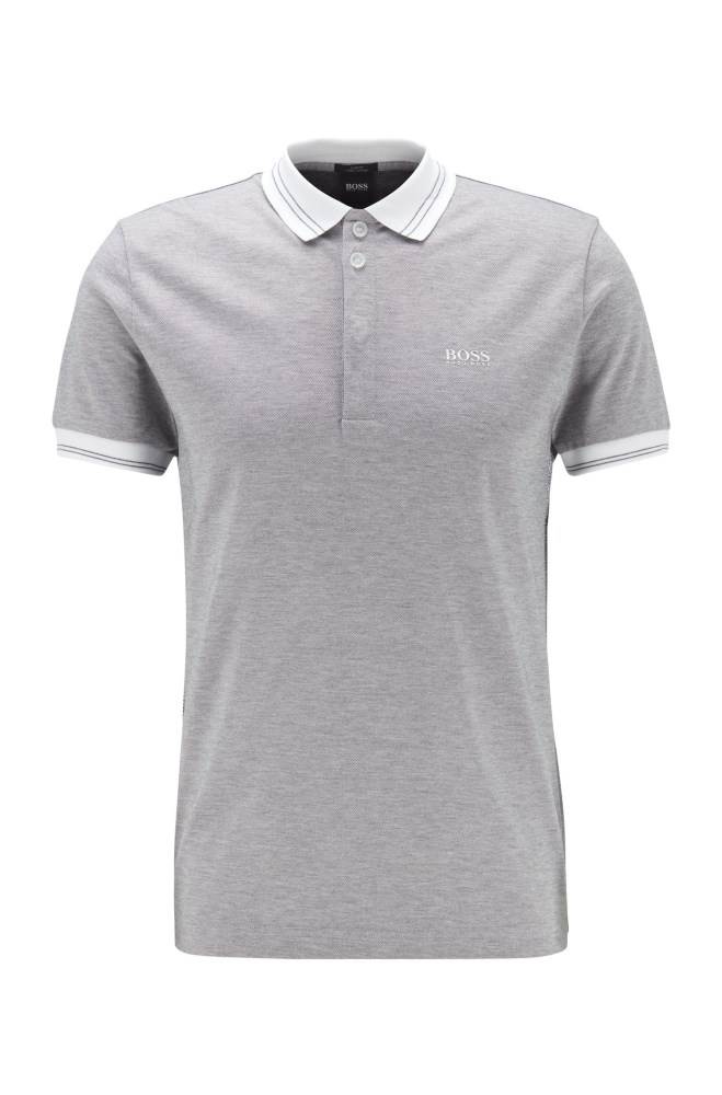 Hugo Boss Slim-fit polo shirt Grå | GvzHIopC